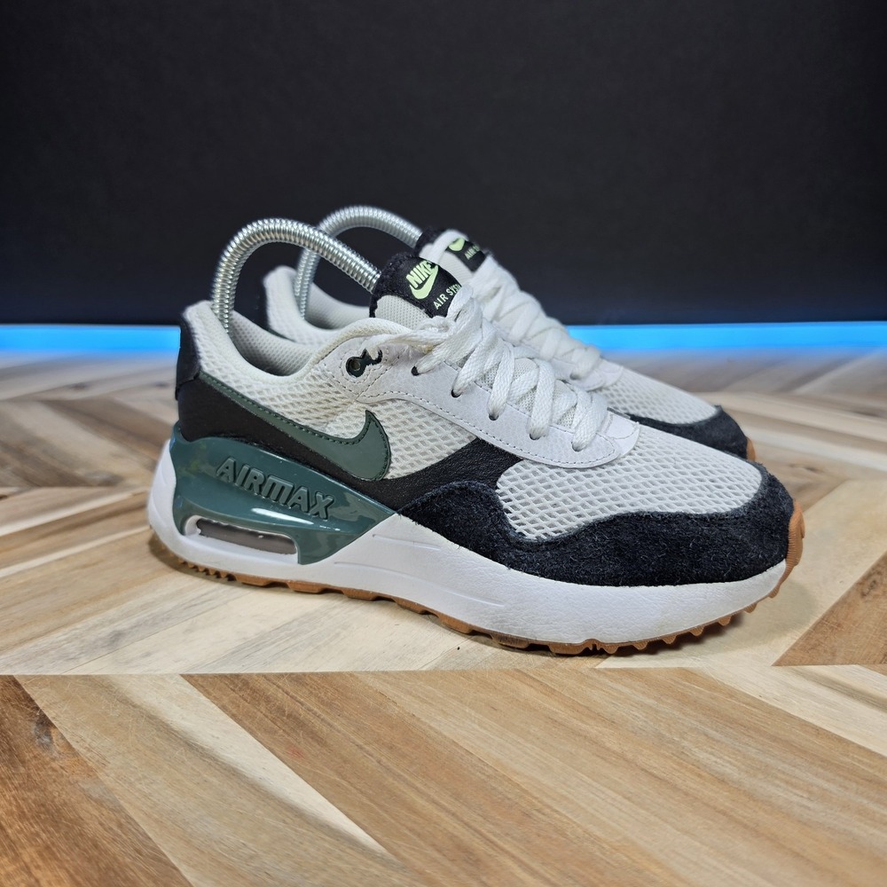 Nike Air Max sneakers shoes SYSTM GS White Black Green Vintage youth kid Sz 4.5Y